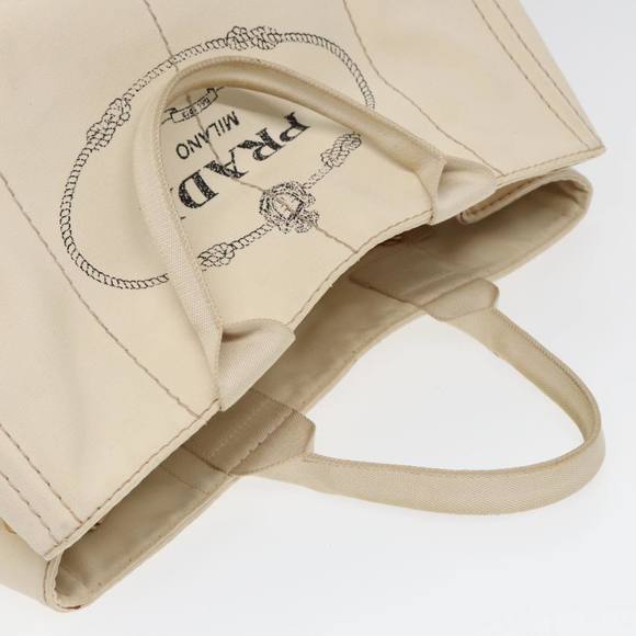 PRADA Canapa GM Hand Bag Canvas White Auth ep4930 - Picture 6 of 16